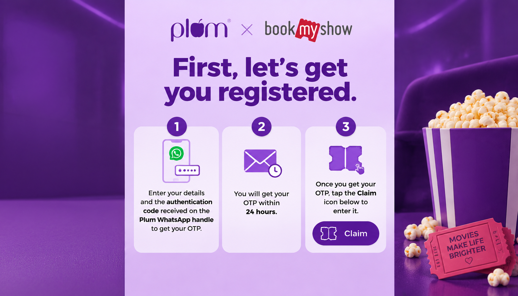 Plum x BookMyShow - First, let's get you registered